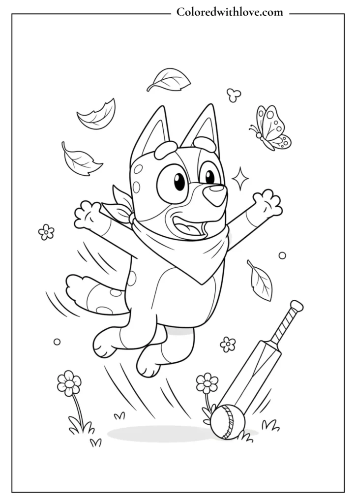 Bluey's Backyard Adventure Coloring Page