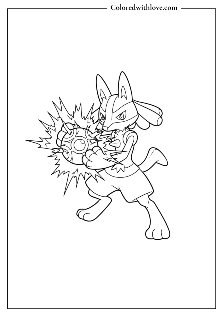 Greninja coloring page - ninja Pokémon in crouching stance, cool printable for kids