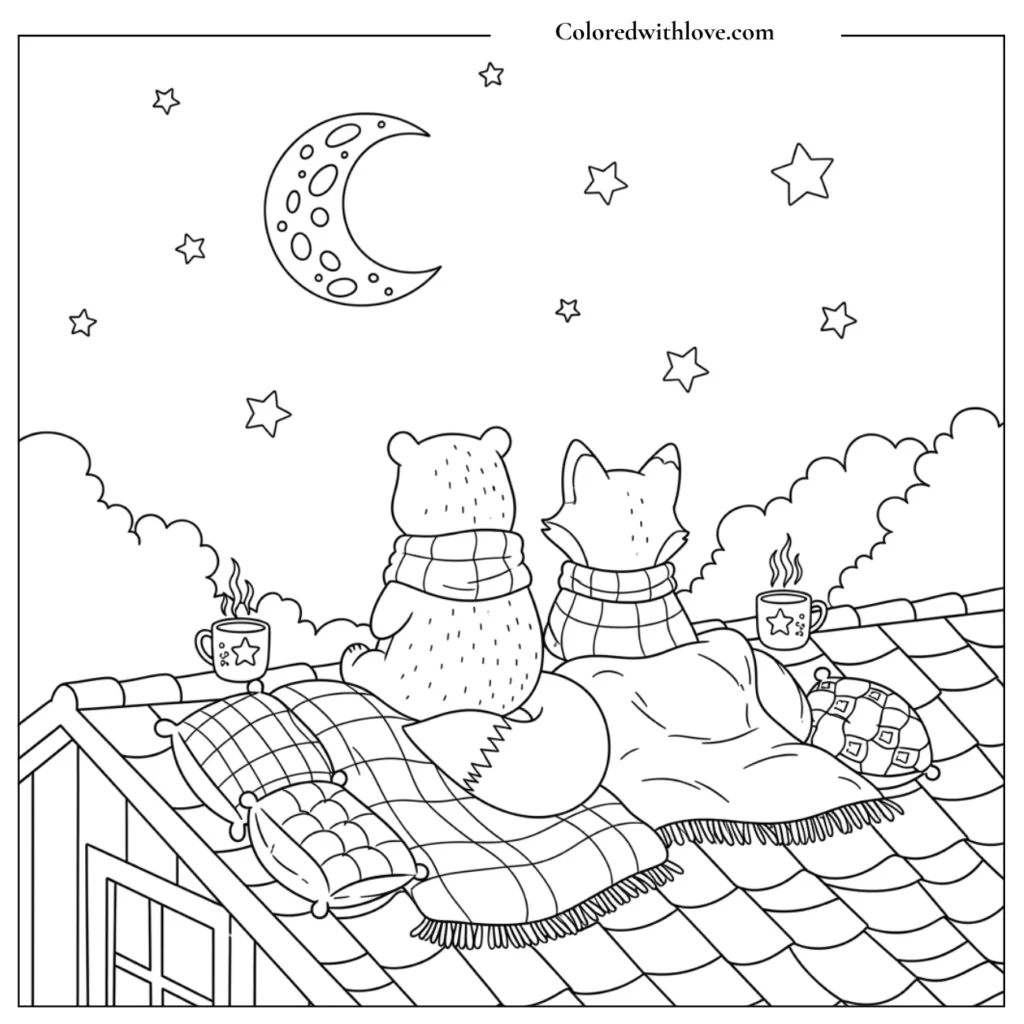 Cozy Woodland Animals coloring pages