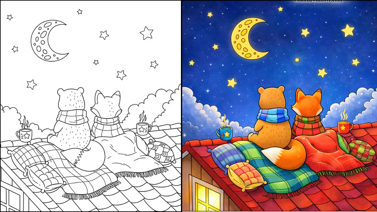 cozy woodland animals coloring pages