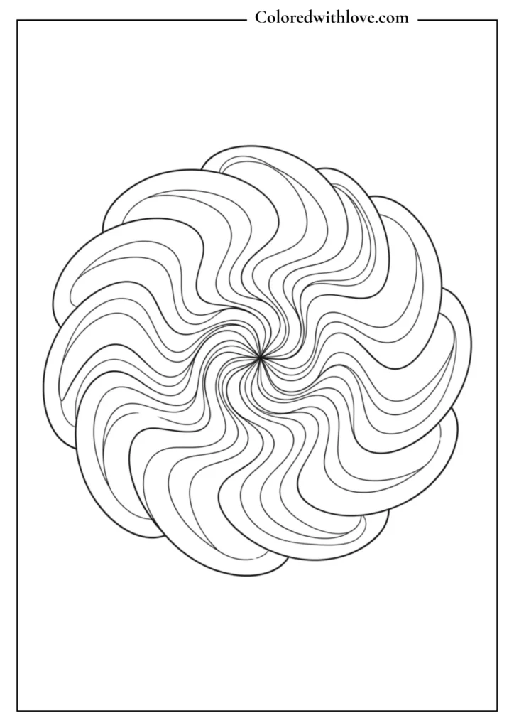 Easy mandala coloring pages simple abstract flower design printable