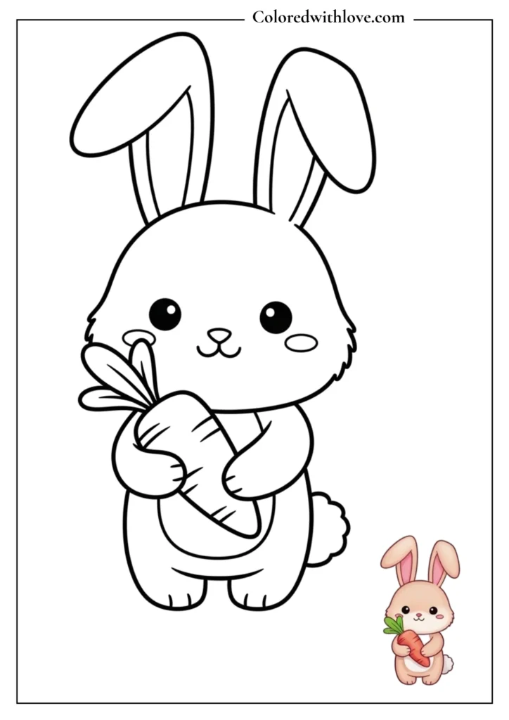 Bunny holding carrot