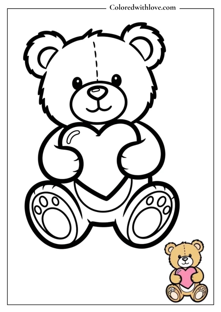 Cute teddy bear with heart