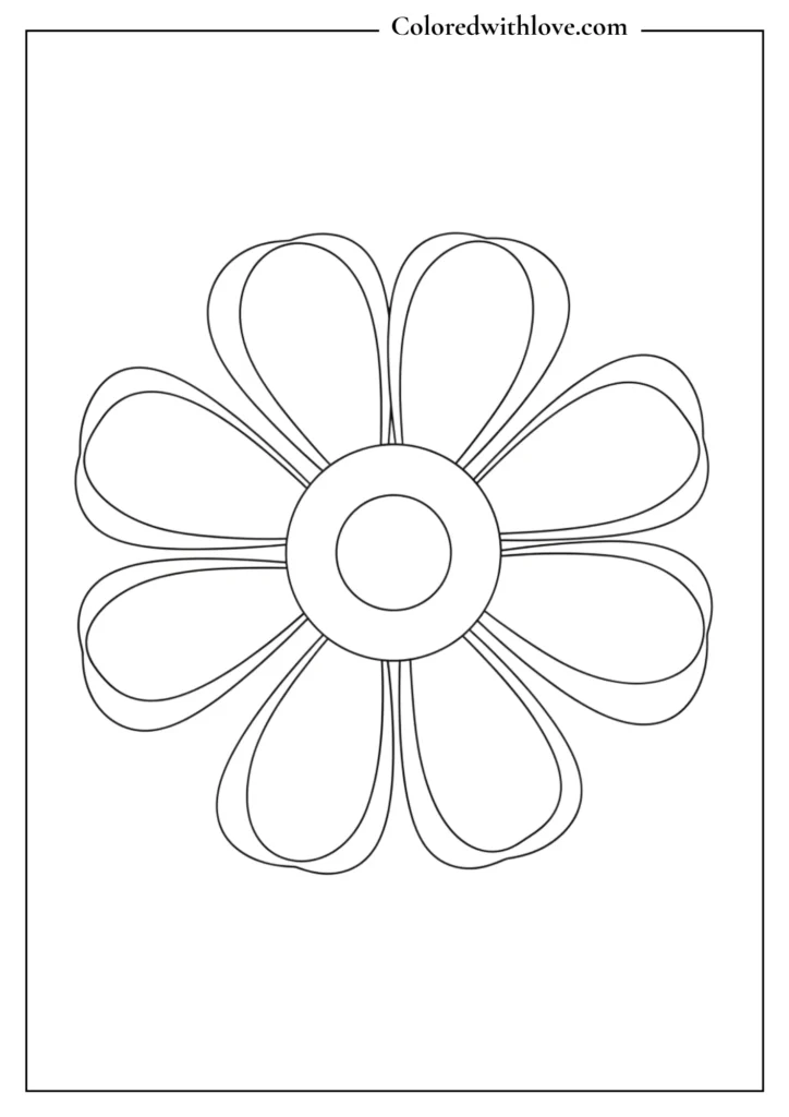 Easy mandala coloring pages basic flower shape minimal design printable