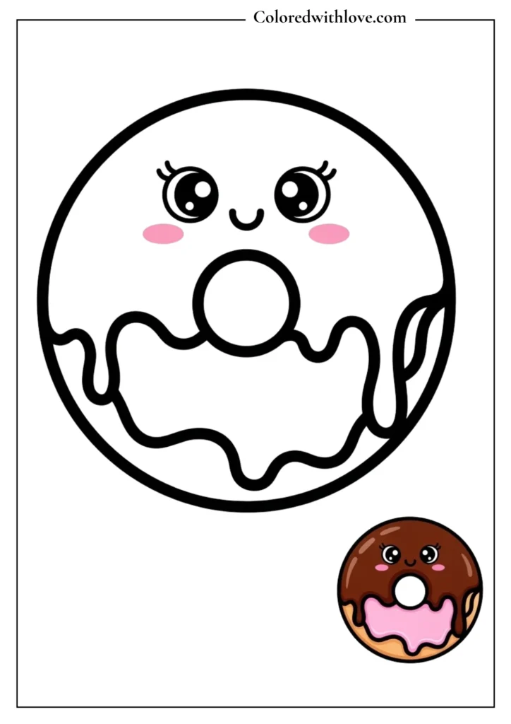 Cute smiling donut drawing