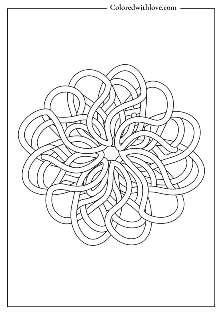 Easy mandala coloring pages abstract swirl loop pattern printable