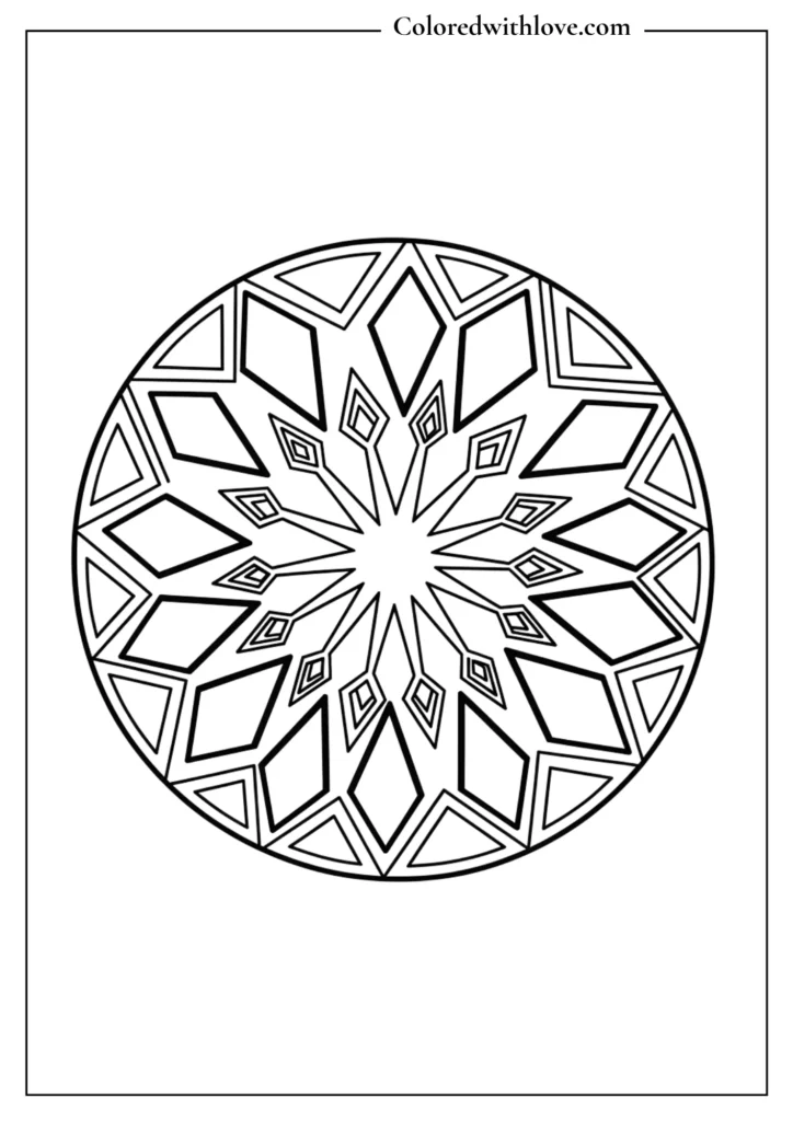 Easy mandala coloring pages geometric star circular pattern printable