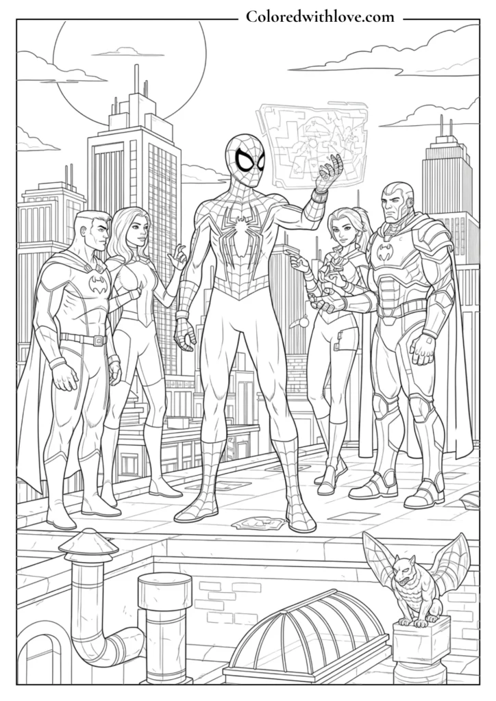 spiderman cooking chaos kitchen pancakes flying coloring page printable