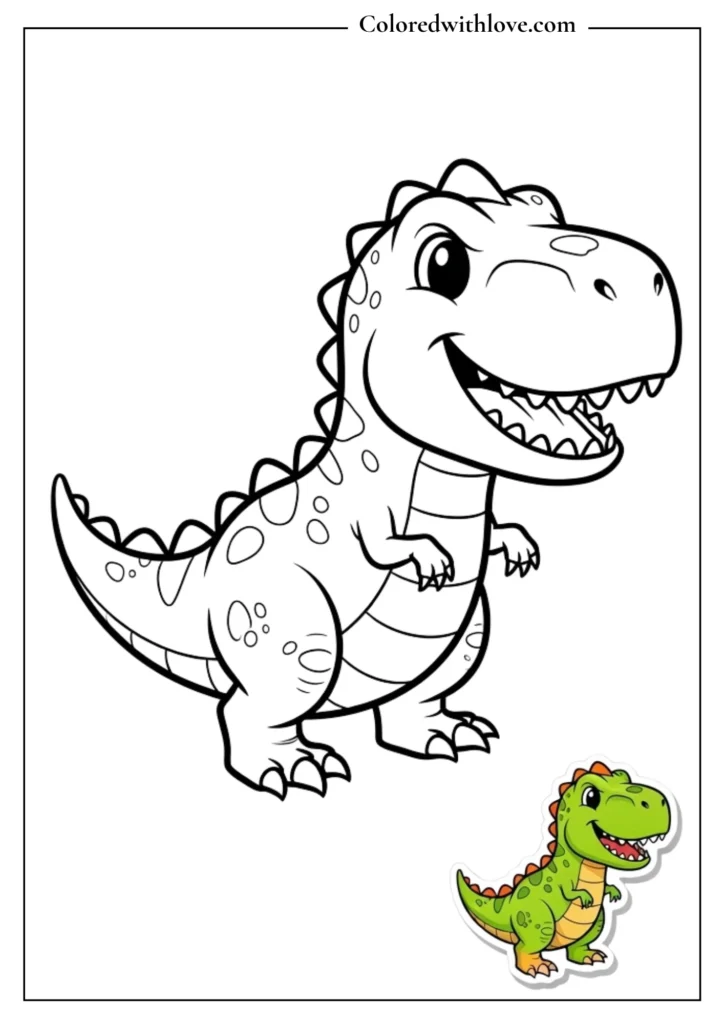 Smiling cartoon dinosaur