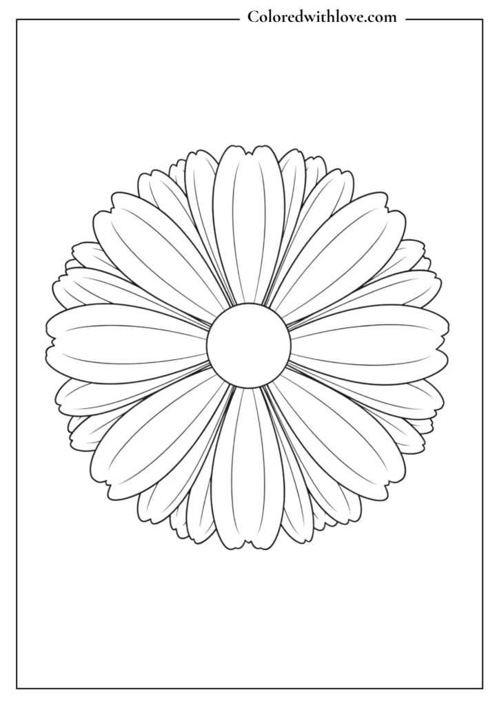 Easy mandala coloring pages simple round flower printable coloring sheet