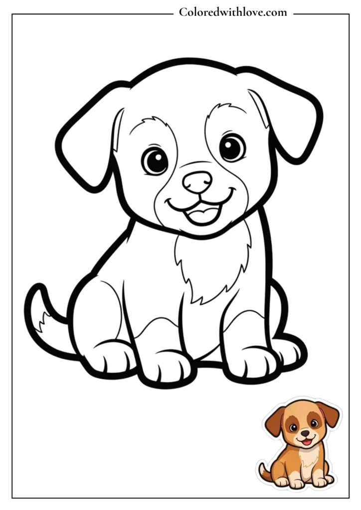 Smiling puppy drawing