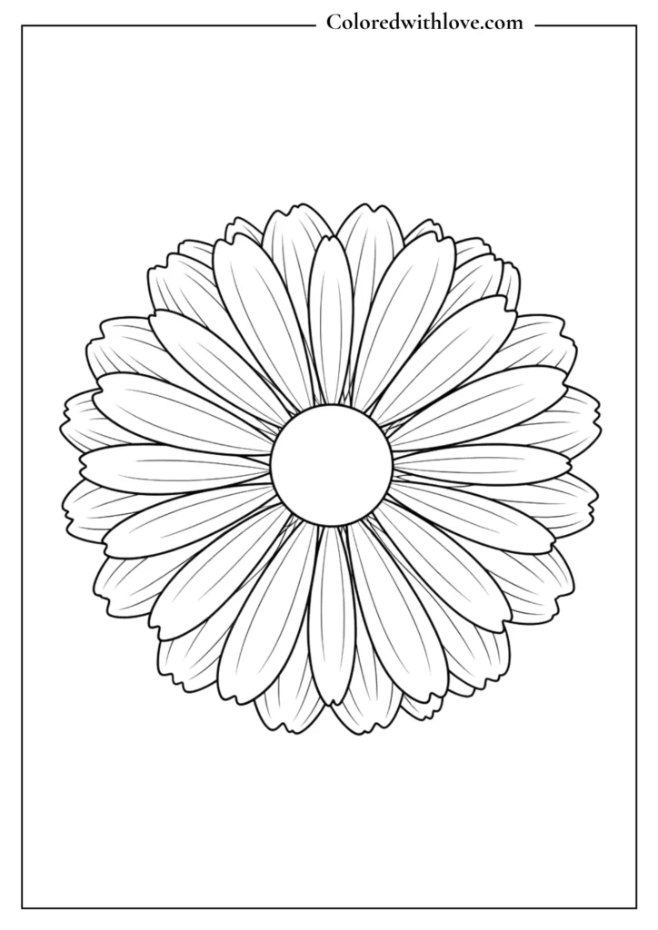 Easy mandala coloring pages floral circle pattern simple printable