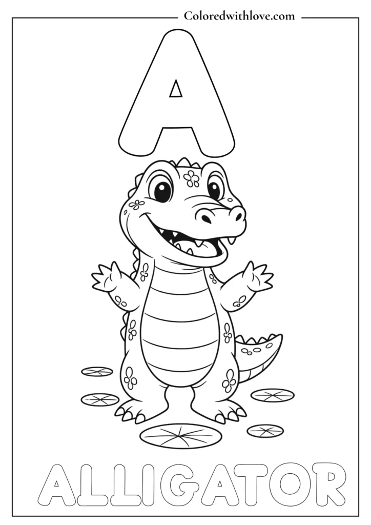 A Alphabets Coloring pages