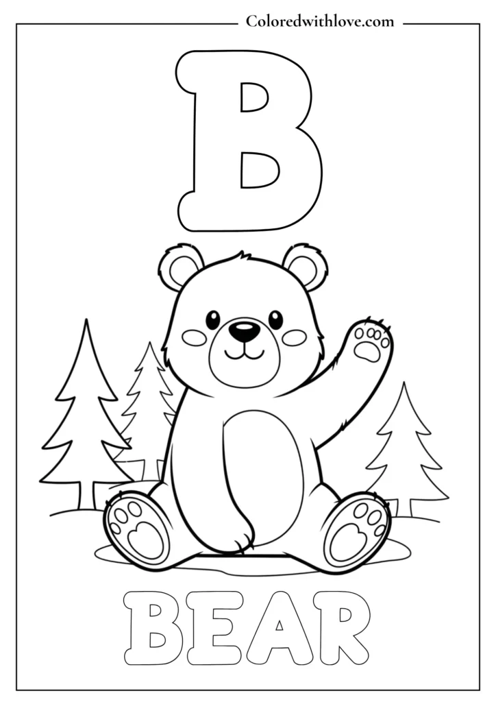 B Alphabets Coloring pages