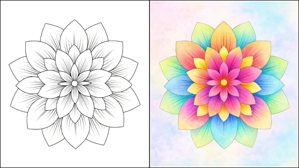 Easy mandala coloring pages for kids ( 30 best designs )