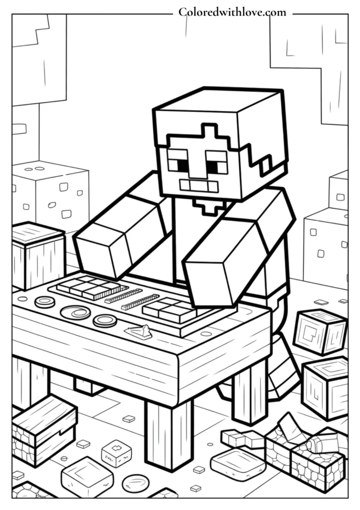 Alex crafting tools Coloring page