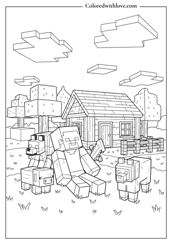 minecraft in his farm