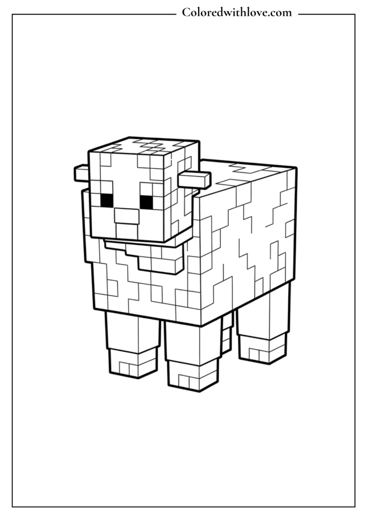 Minecraft Sheep Coloring Page