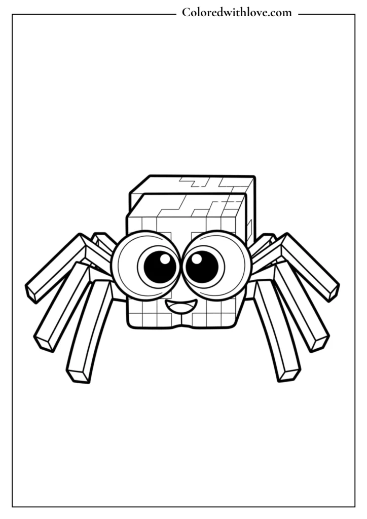 Spider minecraft Coloring Page