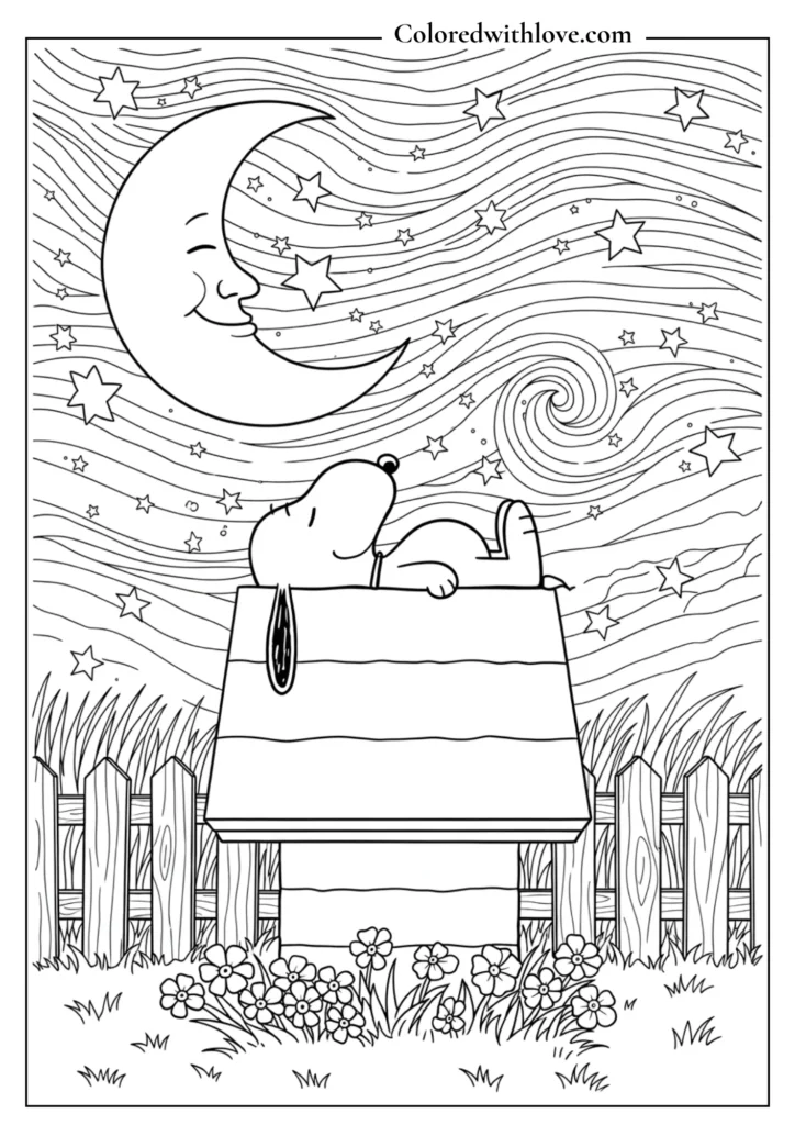 snoopy coloring pages