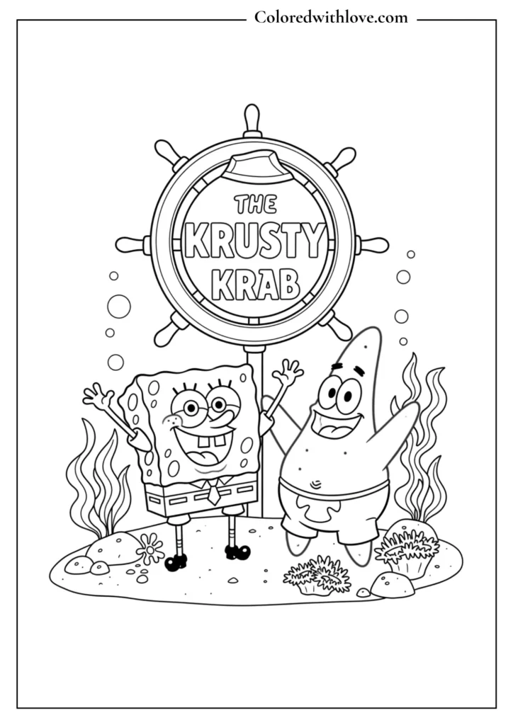 Sponge Bob And Patrick Coloring Page