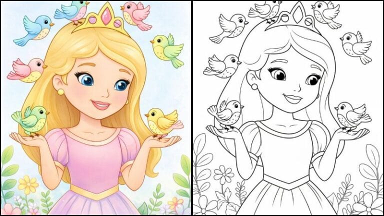 Princess coloring pages featured image