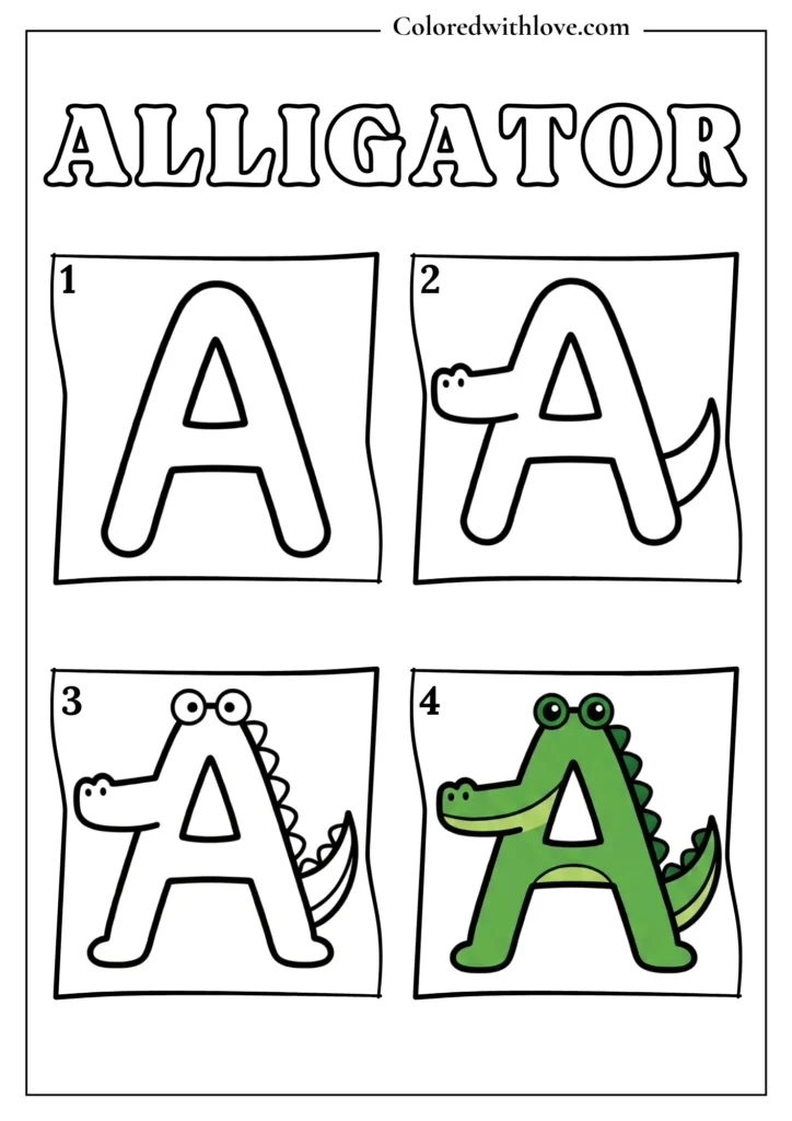 drawing from letters coloring pages