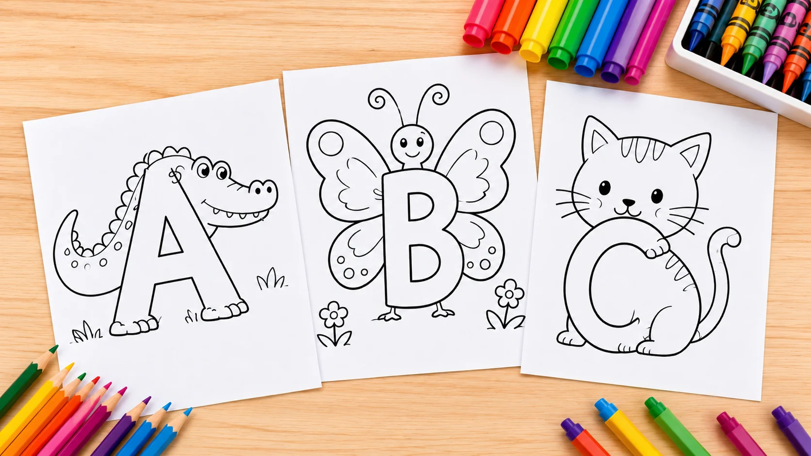 Drawing from Letters Coloring Pages with alphabet animal worksheets and coloring supplies for kids