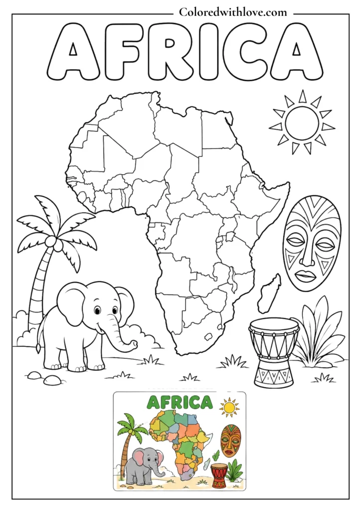africa coloring page
