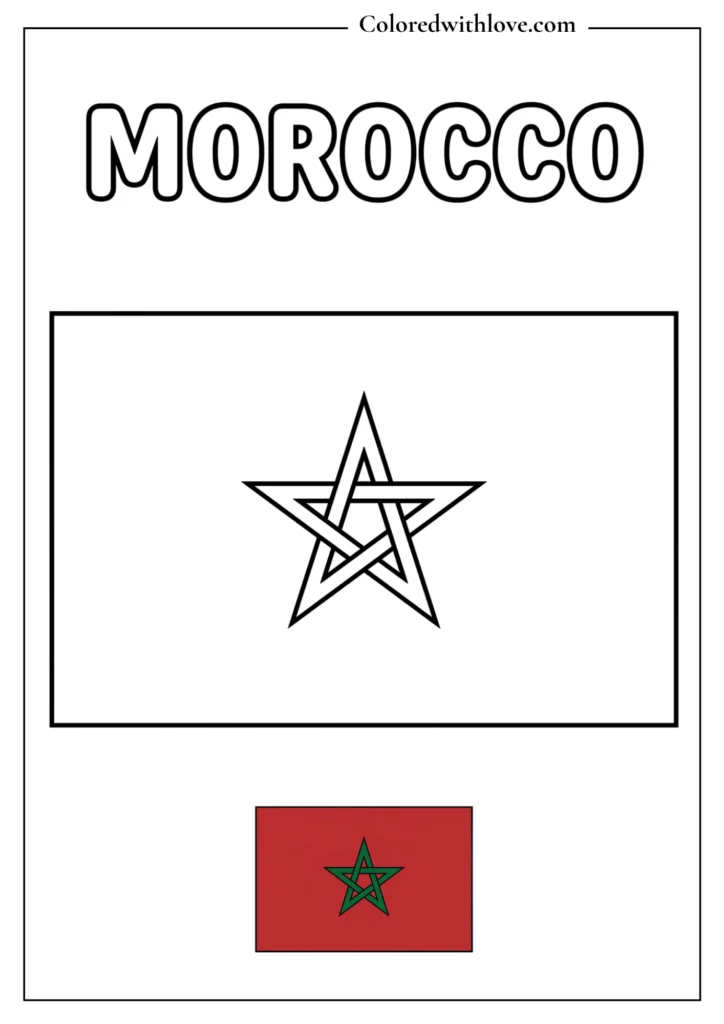 morocco flag coloring page