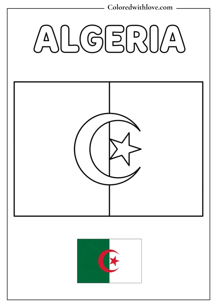 algeria flag coloring page