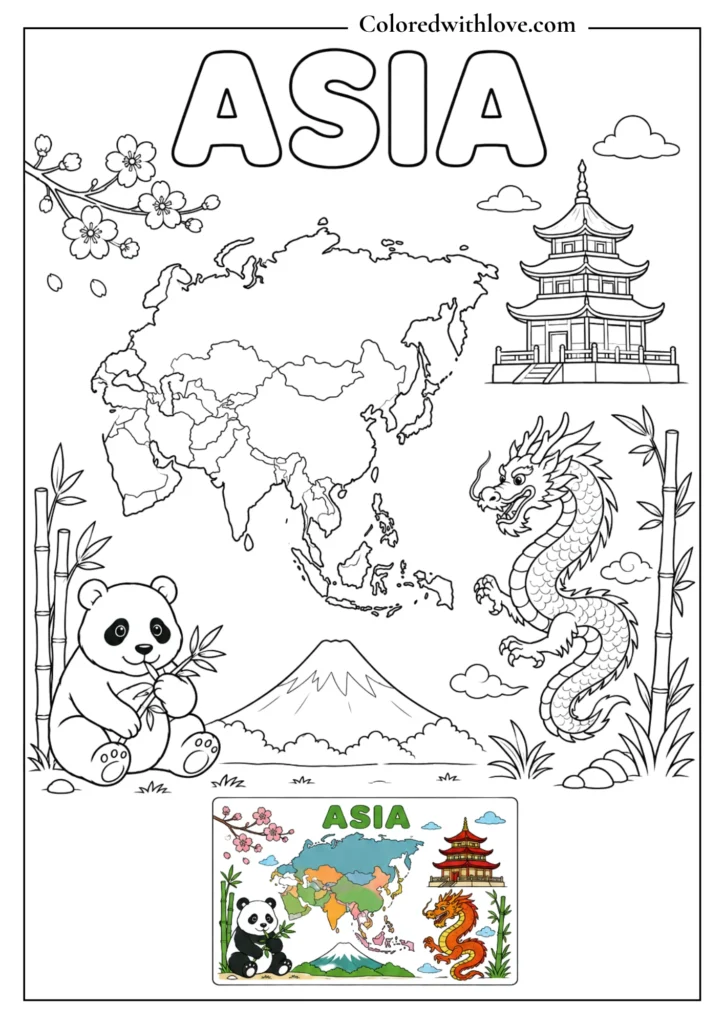 asia coloringn page