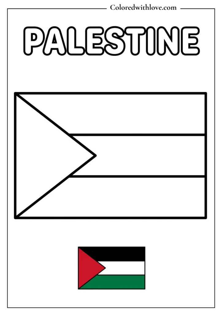 palestine flag coloring page