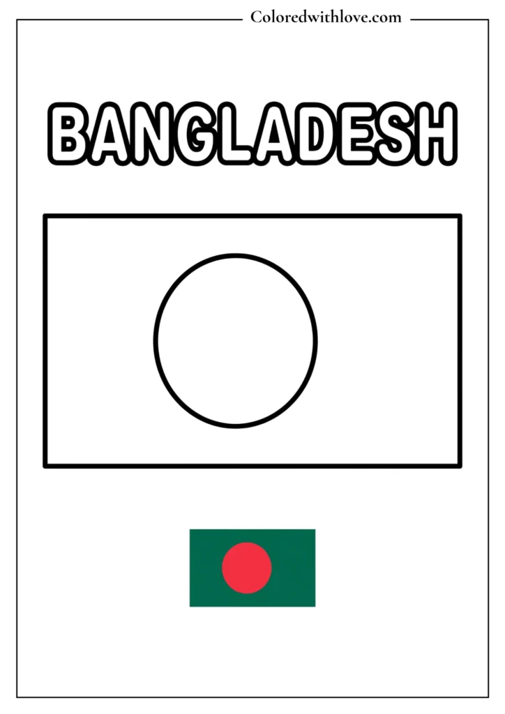bangladesh flag coloring page