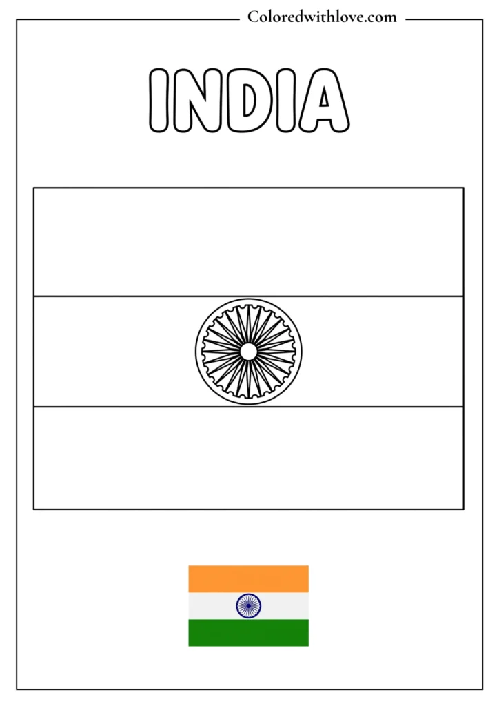 india flag coloring page