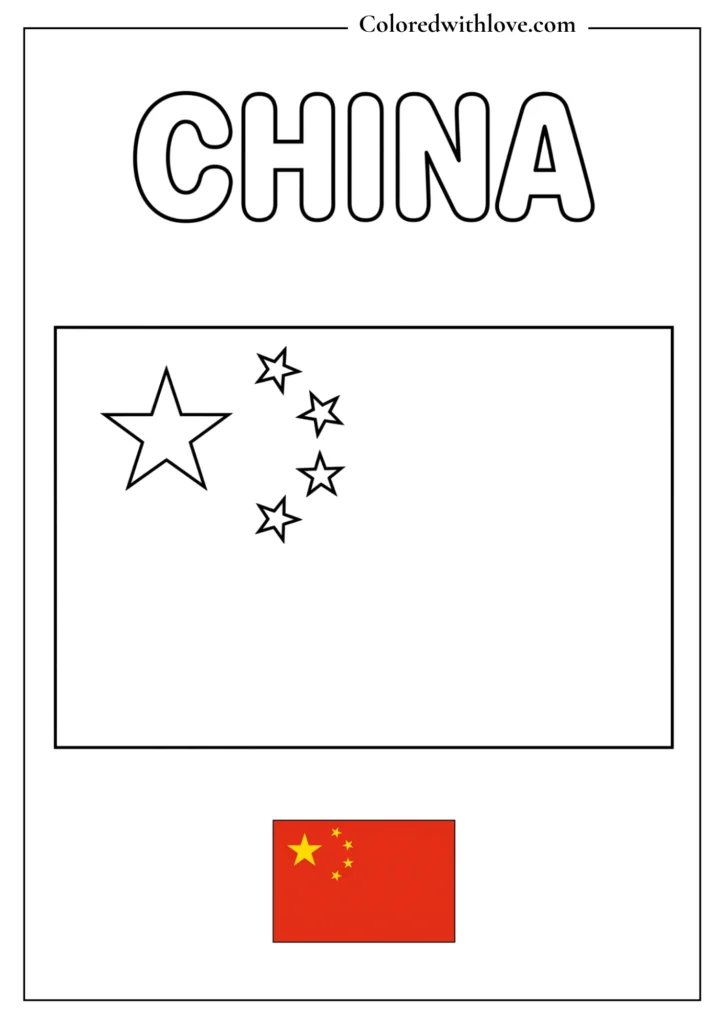 china flag coloring page