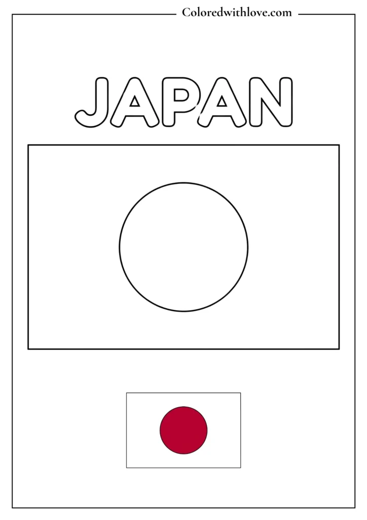 japan flag coloring page