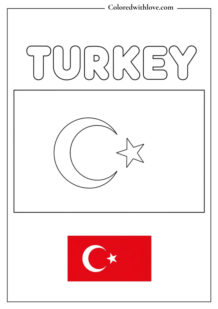 turkey flag coloring page