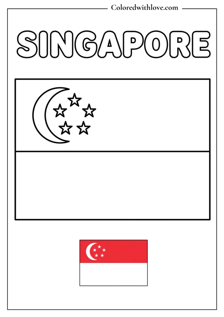 singapore flag coloring page