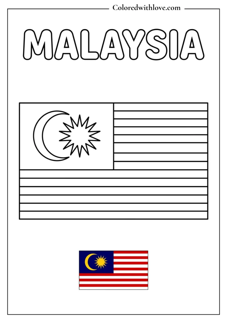 malaysia flag coloring page