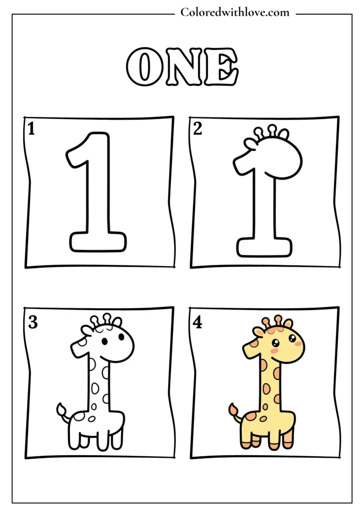 Drawing From Numbers coloring pages One Worksheet