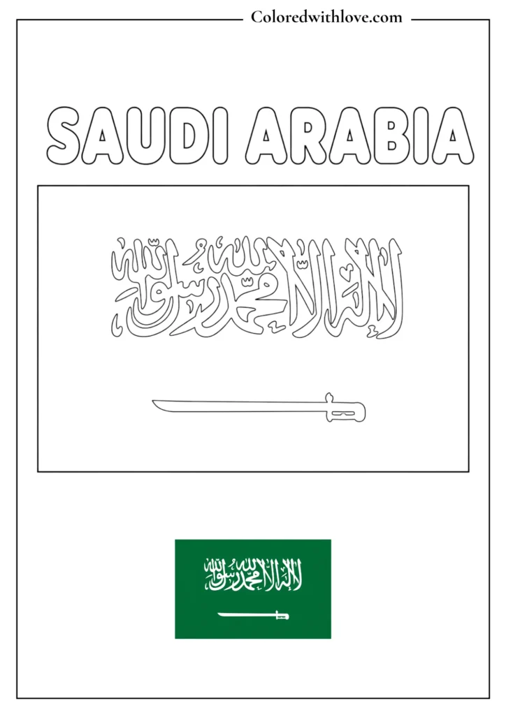 saudi arabia flag coloring page