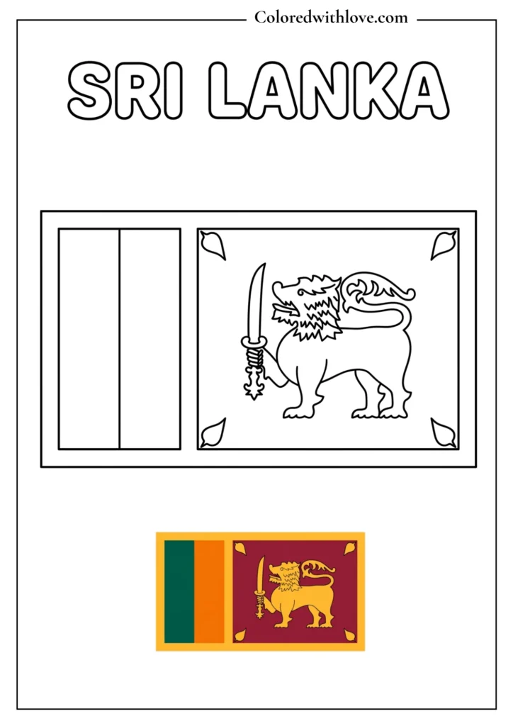 sri lanka flag coloring page
