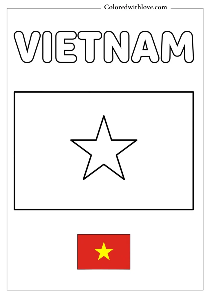 vietnam flag coloring page