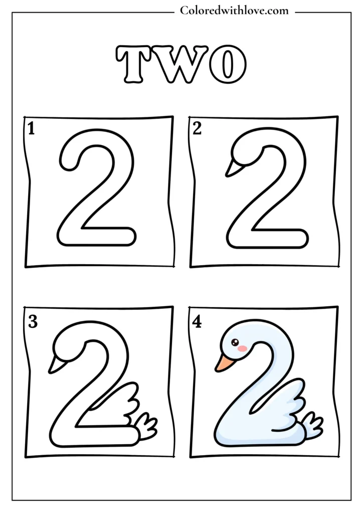 Drawing From Numbers coloring pages two Worksheet