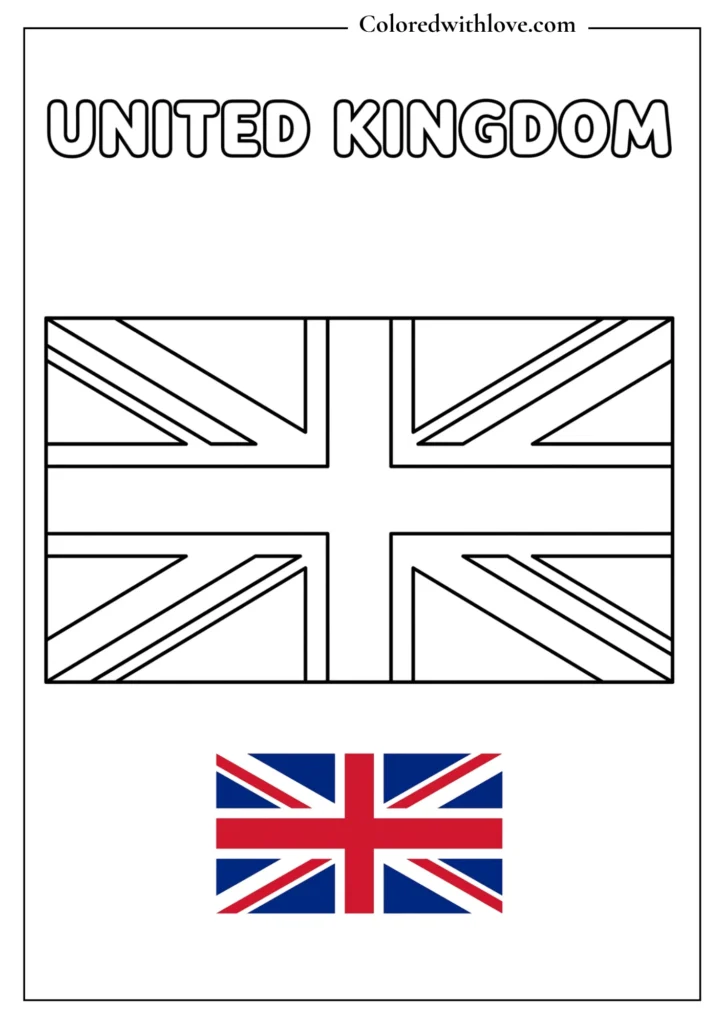 united kingdom flag coloring page