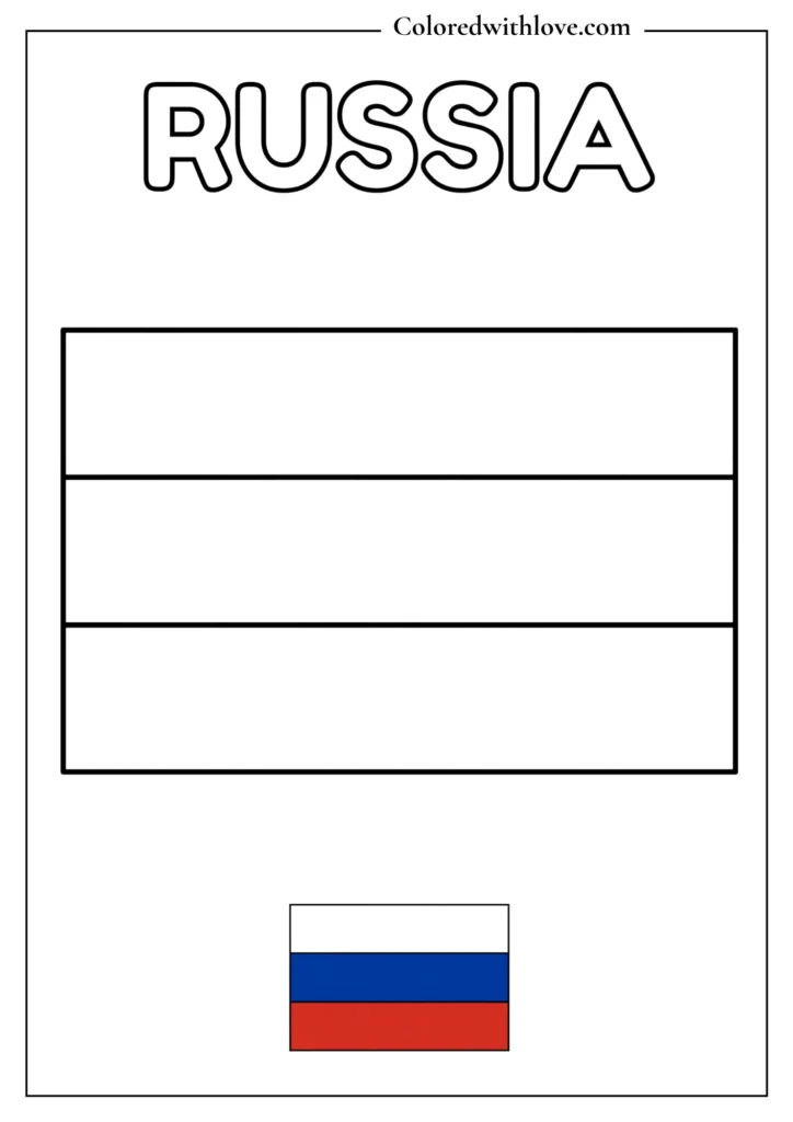russia flag coloring page