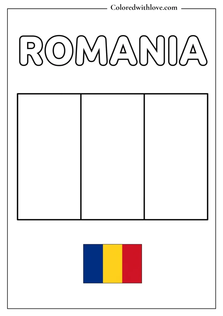 romania flag coloring page