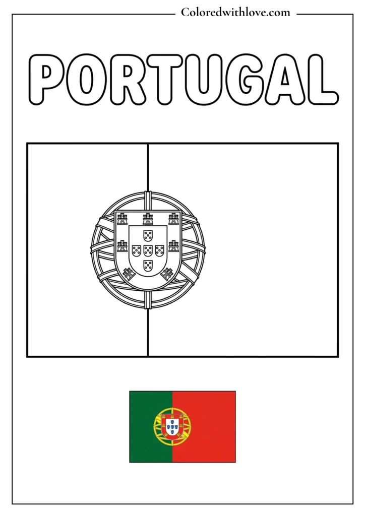 portugal flag coloring page