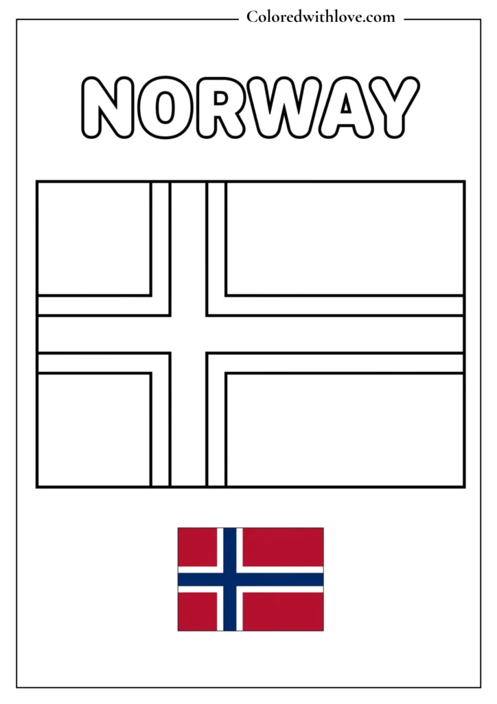 norway flag coloring page